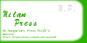 milan press business card